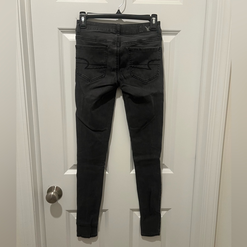 American Eagle Outfitters Black/Charcoal Super Stretch Jeans - Picture 2 of 4